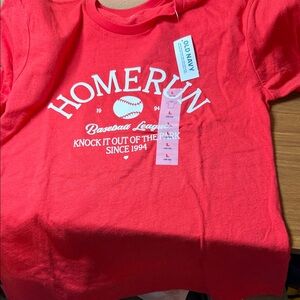 Old Navy Bright Red Baseball Graphic Tee